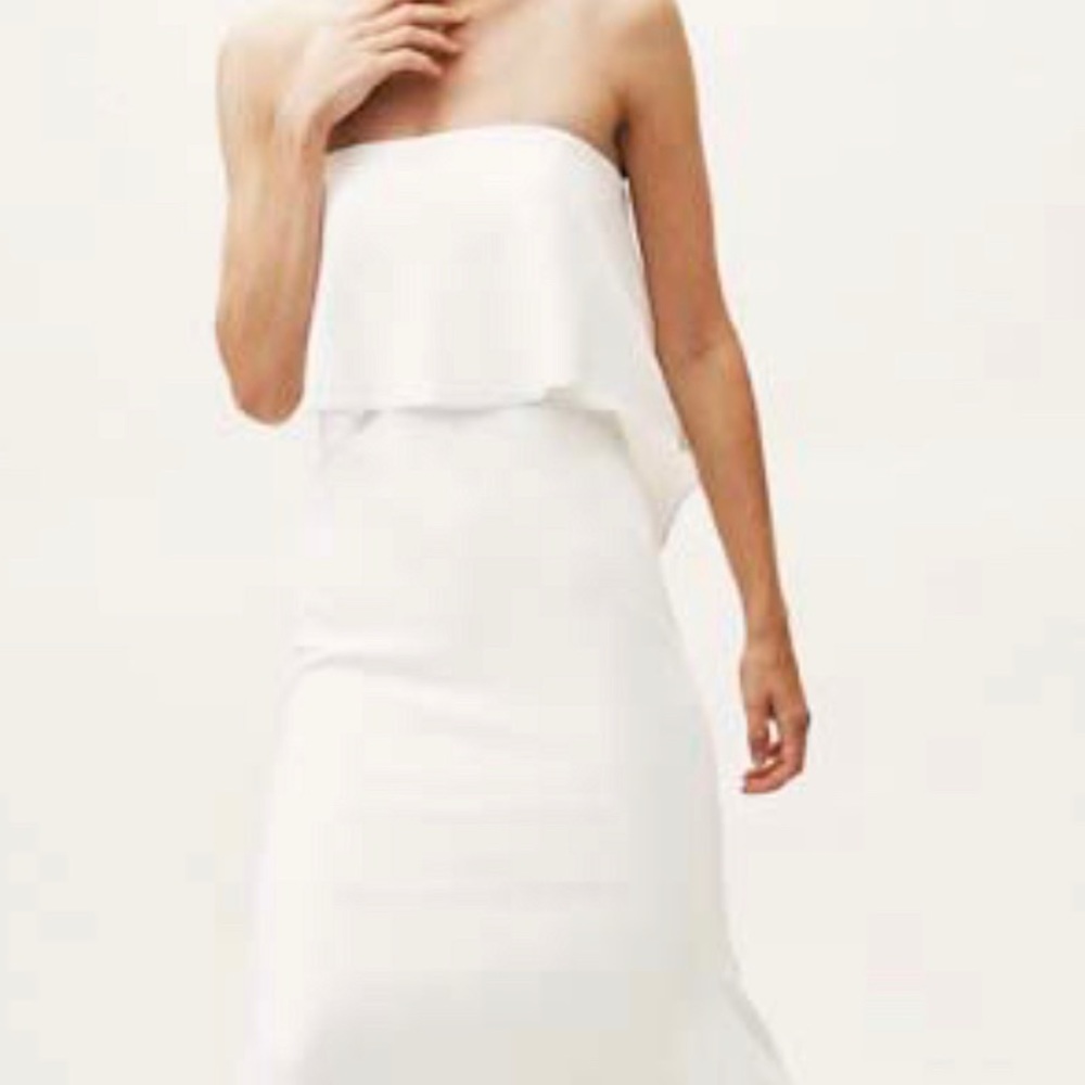 Whispers & Echoes White Strapless Wedding Dress Size 4